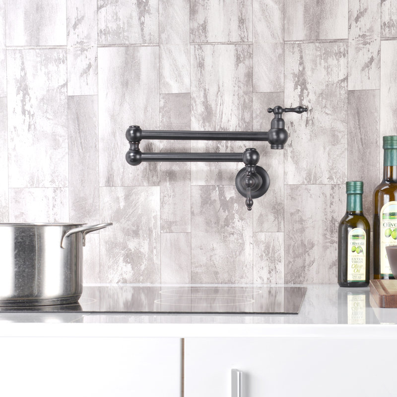 Kitchen Faucet Pot Filler with Dual Swing Joints,Wall Mount Kitchen Sink Faucet