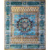 Oriental Area Rug in Camel/Blue