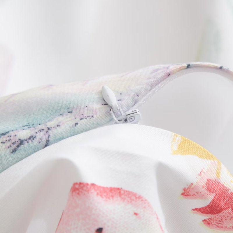 Cotton Percale Floral Duvet Cover, King Duvet Cover + 2 King Pillowcases