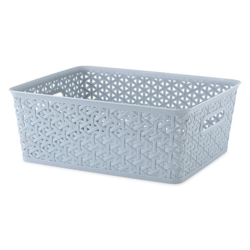 Whitmor Resin Form Half Basket, Blue, Large