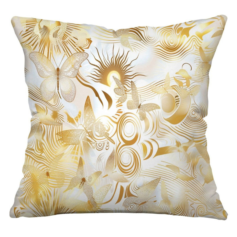 Nature Fantasy Abstract Reversible Throw Pillow, 16"H x 16"W