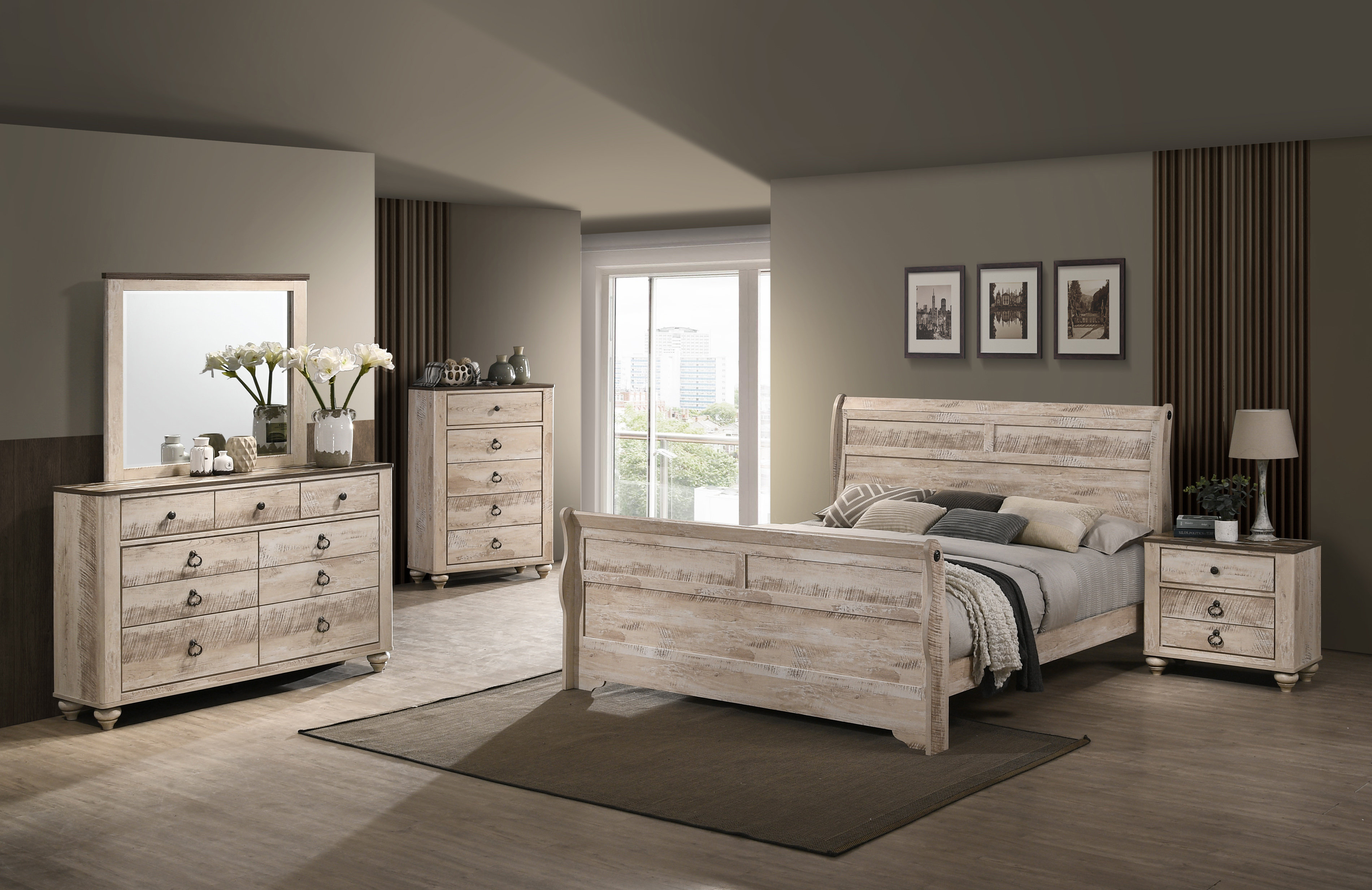 Rosalind Wheeler Anselmo Sleigh 5 Piece Bedroom Set - Wayfair Canada