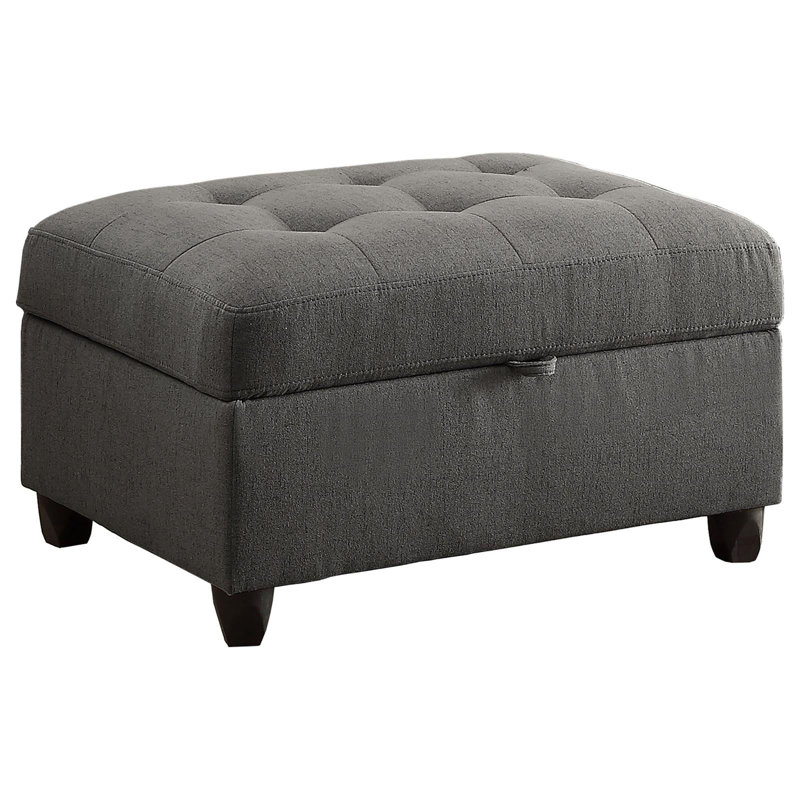 Spacious Grey Storage Ottoman