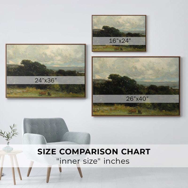 "Vintage Landscape - DLLXII" sur toile, H 25 po x l 37 po, Noyer
