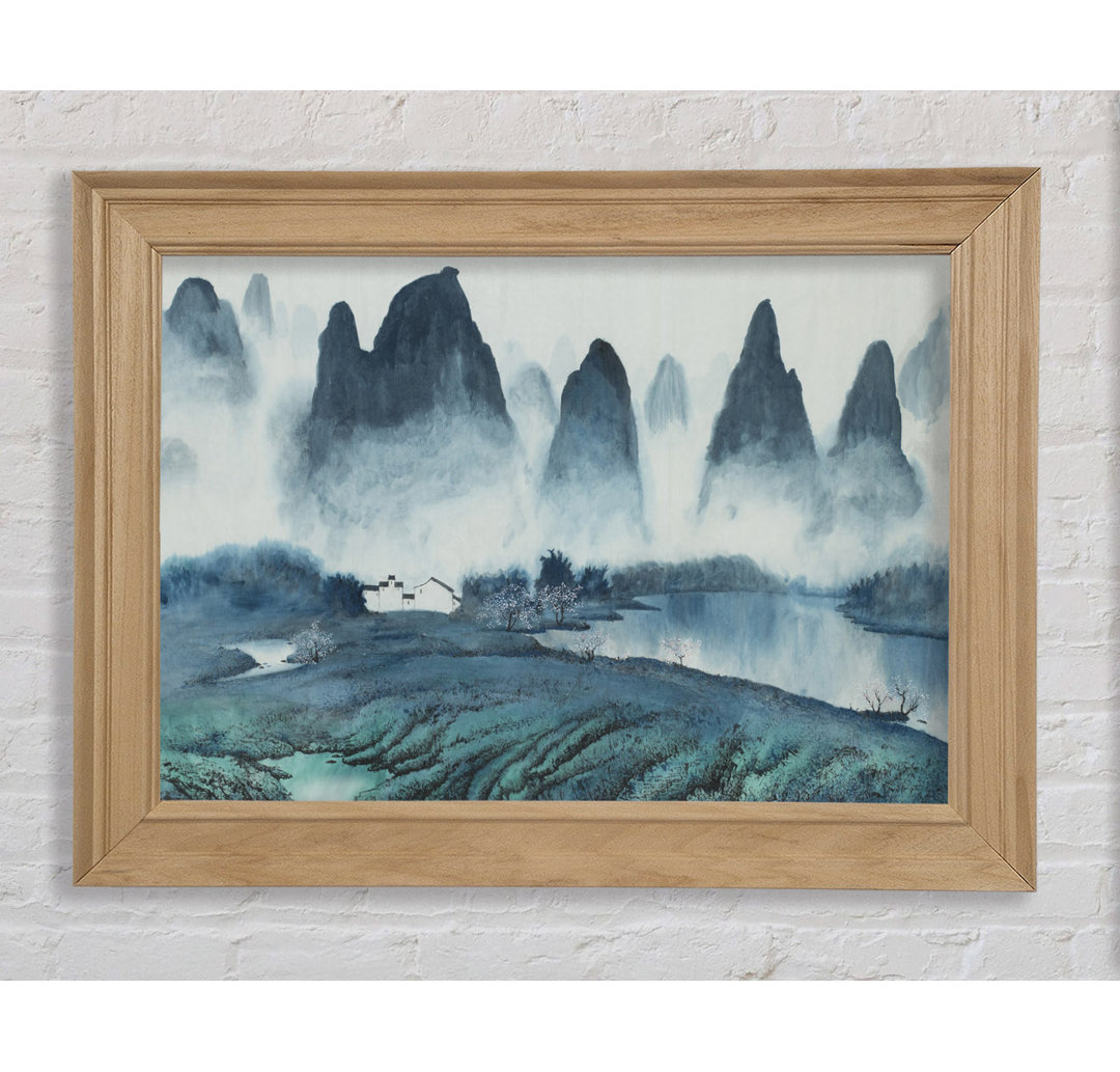 Tall Rock Mountain Mist - Bilderrahmen Kunstdrucke