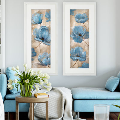 « un vent d’été ? » ensemble de 2 reproductions de peintures à l’acrylique encadrées