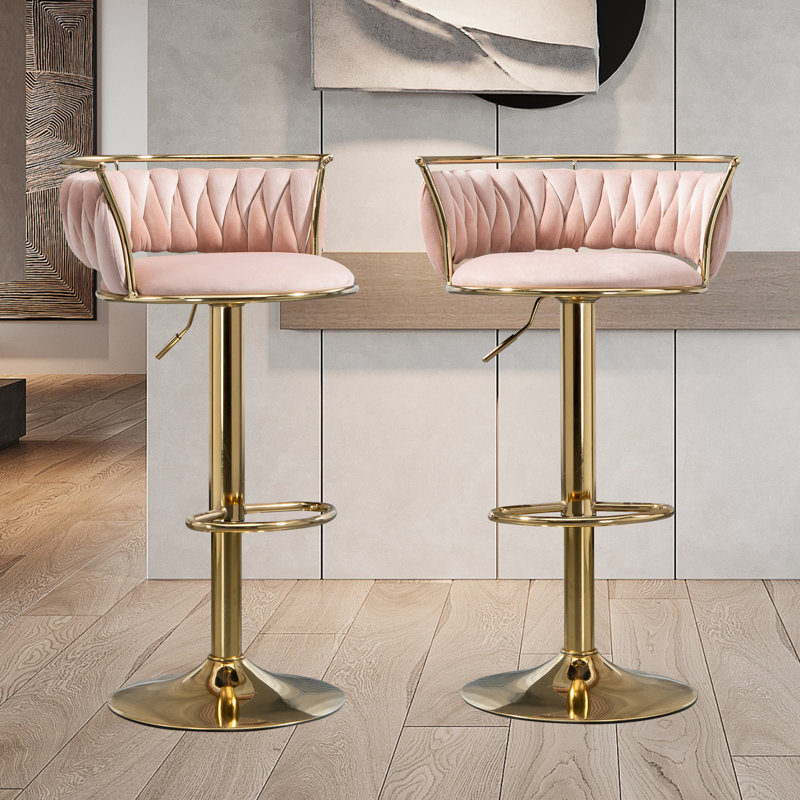 Tabouret de bar Christal, Or, Pink