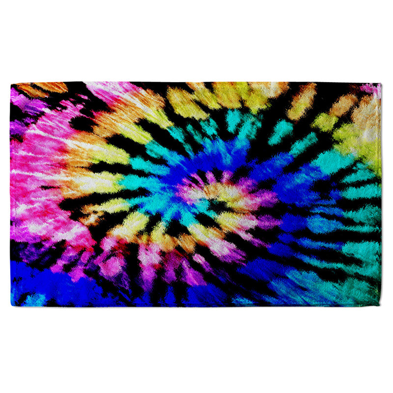 Nazhae Polyester Shower Curtain Set, Blue/Pink/Yellow/Black