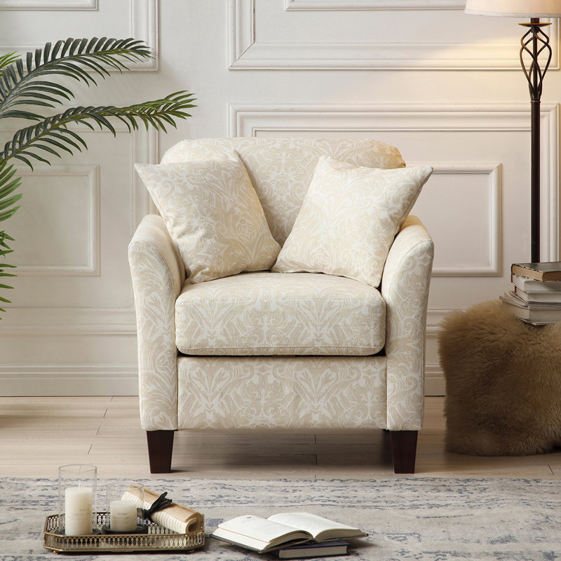 Akenya Upholstered Armchair, Beige 100% Polyester