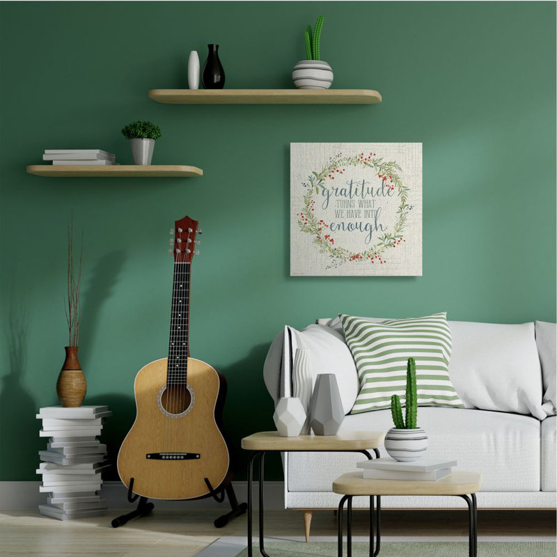 «Gratitude Enough Fall Autumn Seasonal Inspirational Word» par Stephanie Workman Marrott - impression d'art textuel