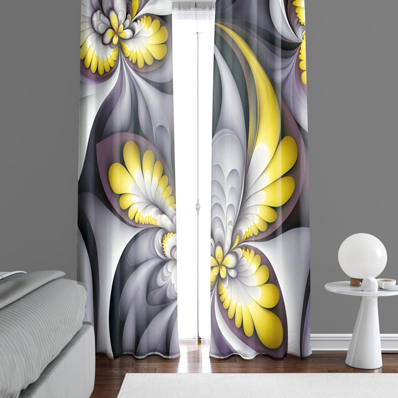 Paire de rideaux semi-transparents en polyester Dymin, L 20 po x L 52 po