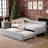Twin Size Upholstered L-Shaped Daybed with Pop-Up Trundle, 80"L x 42"W x 33"H, Plywood Frame-1146579214