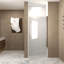 Porte de douche pivotante 37-36 "X 72", cadre en aluminium, demi-cadre, verre trempé 1/4 "(6Mm)-120179016