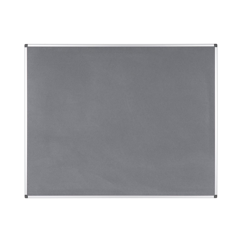 Maya Felt Wall Mounted Bulletin Board, Grey, 120cm H x 150cm L x 1.5cm D