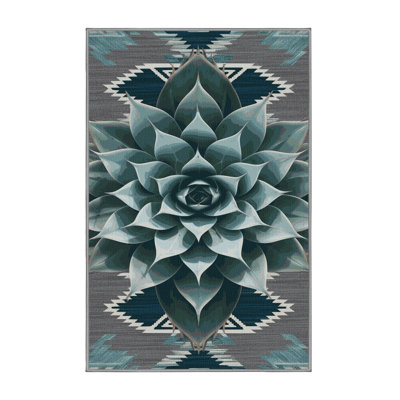  Tapis lavable Agave Plant Southwestern