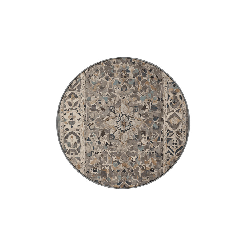 Silky Soft Plush Grey Area Rug, Round 3'