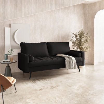 Ilenas 70" Faux Leather Square Arm Sofa
