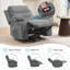 Fauteuil inclinable pivotant surdimensionné avec massage, chaleur et bascule - choix de plusieurs tissus pour tout espace