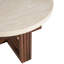 Table basse ronde moderne, plateau à motif marbré de 31,5 pouces, base brun croisé, motif compact et spacieux, pièce de décoration