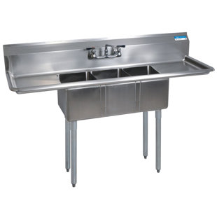 60'' L x 20'' W Stainless Steel Freestanding Service Sink