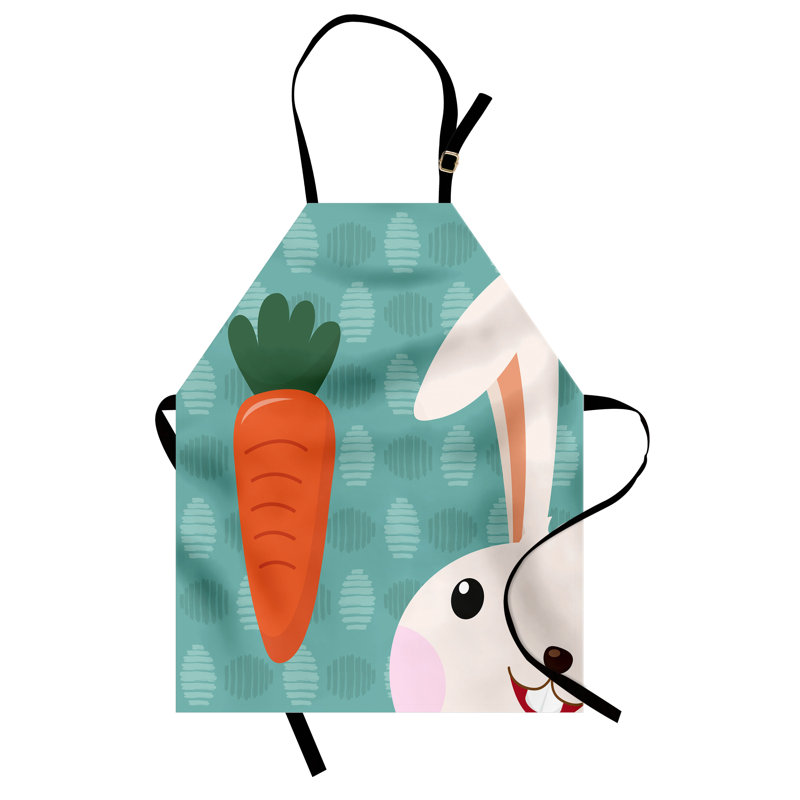 Multicolore tablier East Urban Home Bunny, cuisine de jardinage, taille adulte, bleu sarcelle pâle