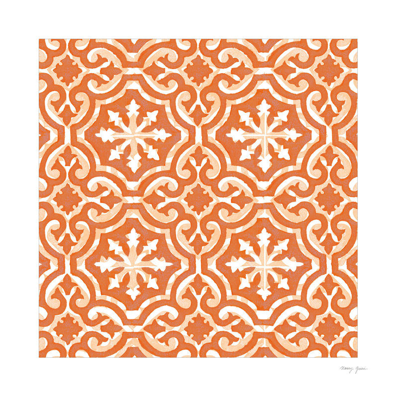 Artisan Tile XXIV par Nancy Green - reproduction d'art sur toile tendue, H 12 po x l 12 po, Oui, Cadre simple noir
