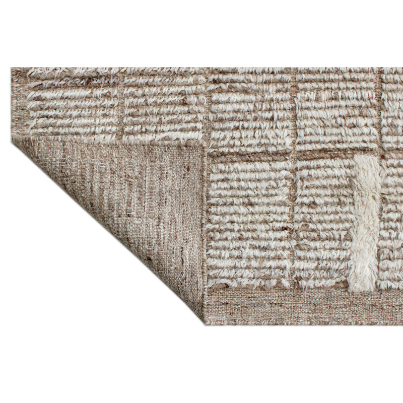 Handmade Wool Geometric Area Rug, Rectangle 6' x 9'