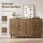 Buffet à quatre portes sculpté, meuble d'appoint moderne aux bords incurvés, avec étagères réglables et dispositif anti-basculement