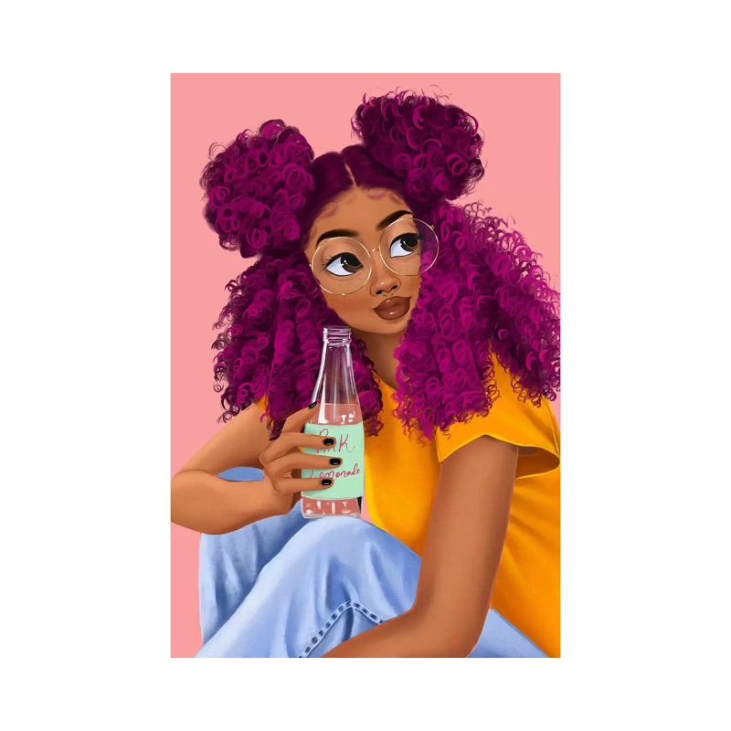 Drink by Princess Karibo - Print on Canvas, 101.6 cm H x 66.04 cm W x 1.91 cm D, No Framed