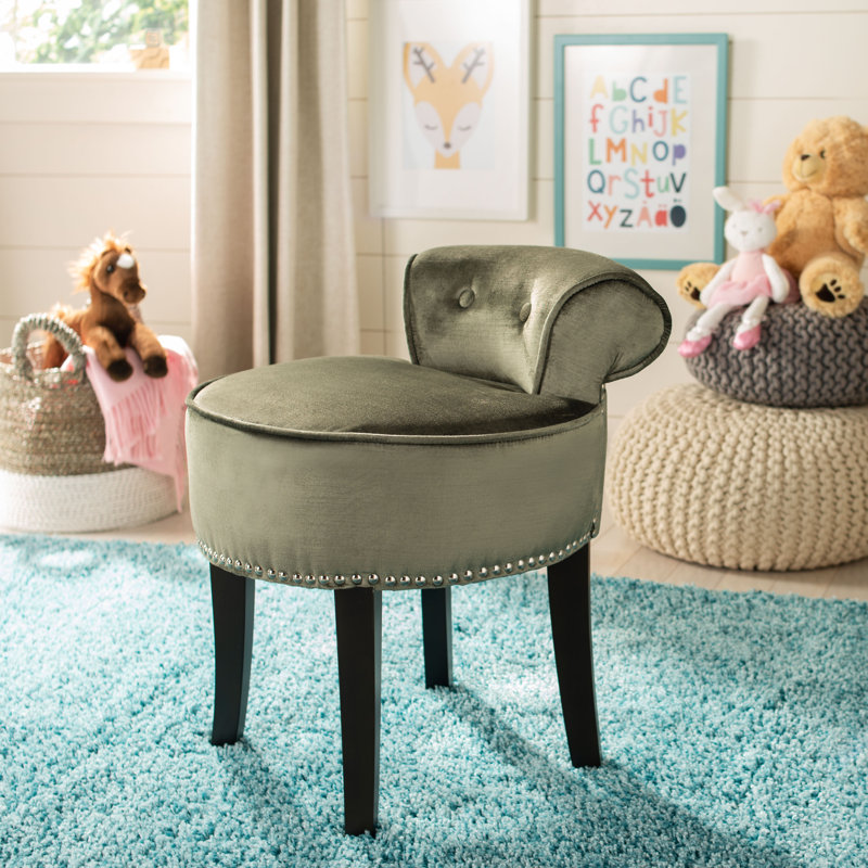 Abordale Solid Wood Accent Stool, Deep Sage