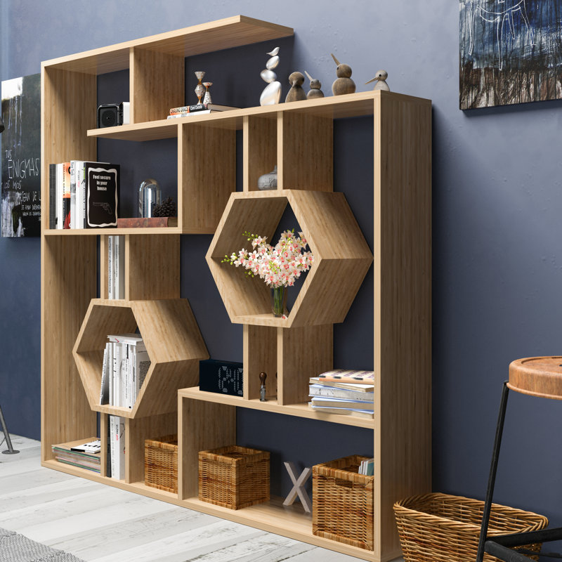 Bibliothèque géométrique H 52,7 "x l 52,7" Swenson, Chêne