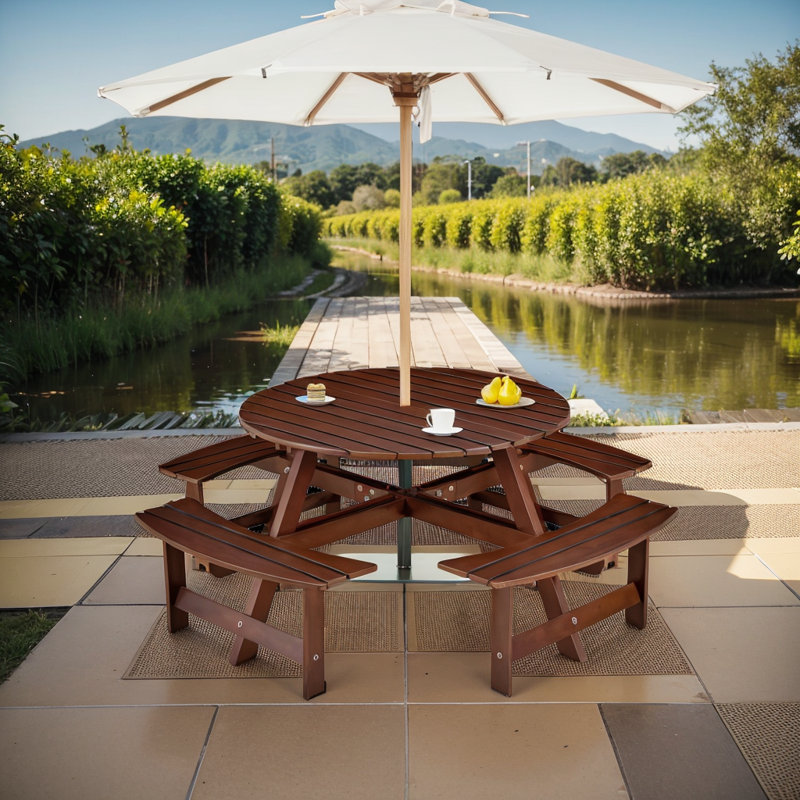 Jagur 35.5 L Outdoor Table Set, Brown, 4