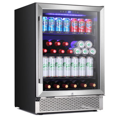 YUKOOL Single Zone 34.25'' Freestanding 46 Bottle Wine & Beverage Refrigerator