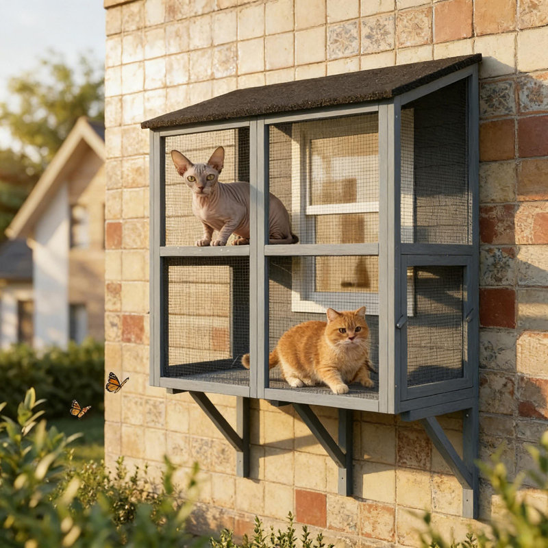 Boîte à fenêtre pour chat, enclos pour chat, fenêtre d'extérieur