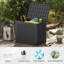 Boîte de rangement extérieure Gymax avec couvercle verrouillable et texture tissée en osier pour accessoires de piscine - noir-133359374