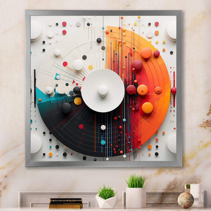 New Balance Creative - musique mandala - impression, H 30 po x l 30 po x P 1 po, Cadre simple argenté