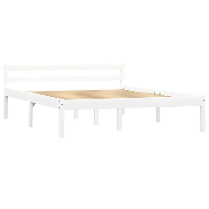 Aaryahi Solid Wood Bed, European Double (140 x 200 cm), White