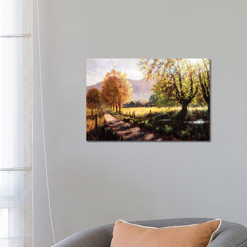 Français Alps en été par Christopher Clark-reproduction d’art, Toile tendue, Pas de tapis, H 18 po x l 26 po x P 1,5 po