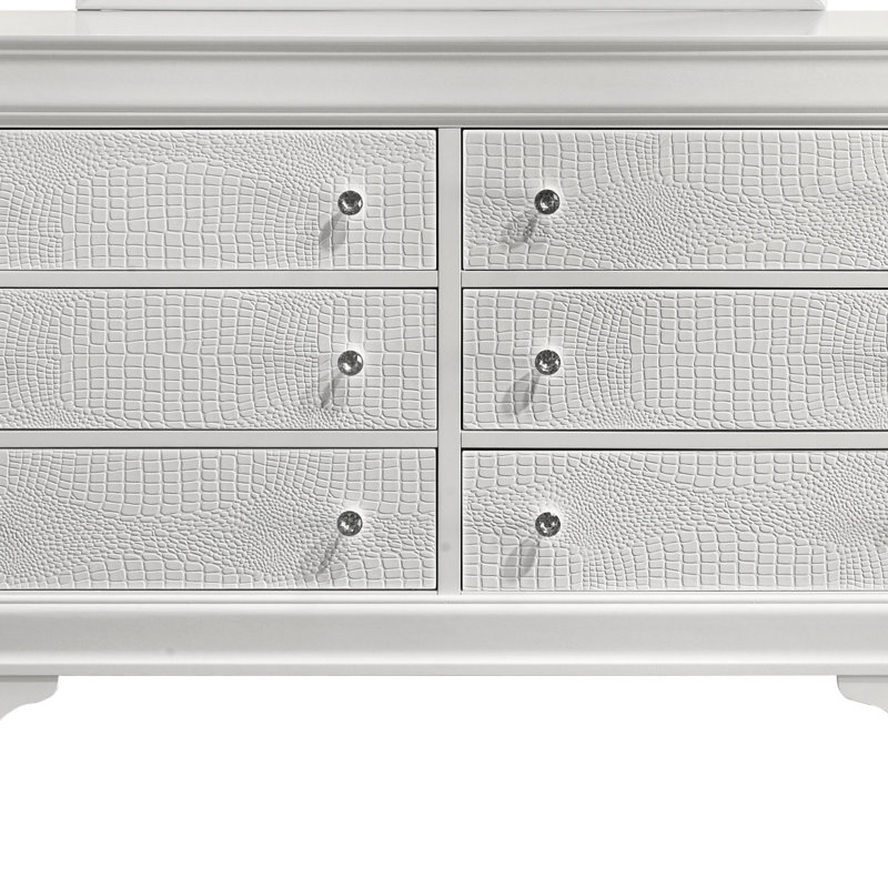 Commode 6 tiroirs Blaze, Blanc