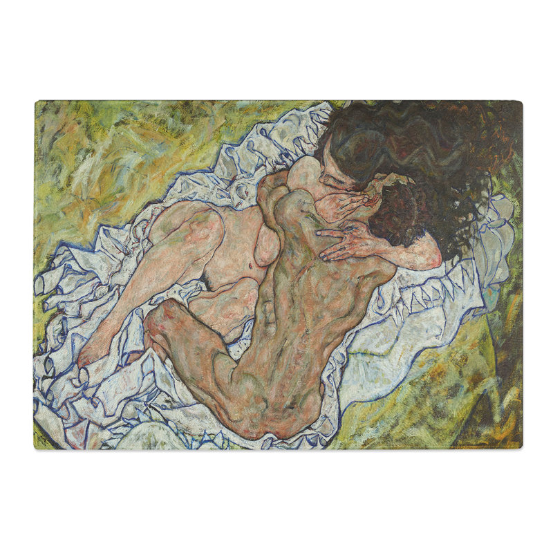 The Embrace by Egon Schiele Chopping Board, 20cm W x 28.5cm L