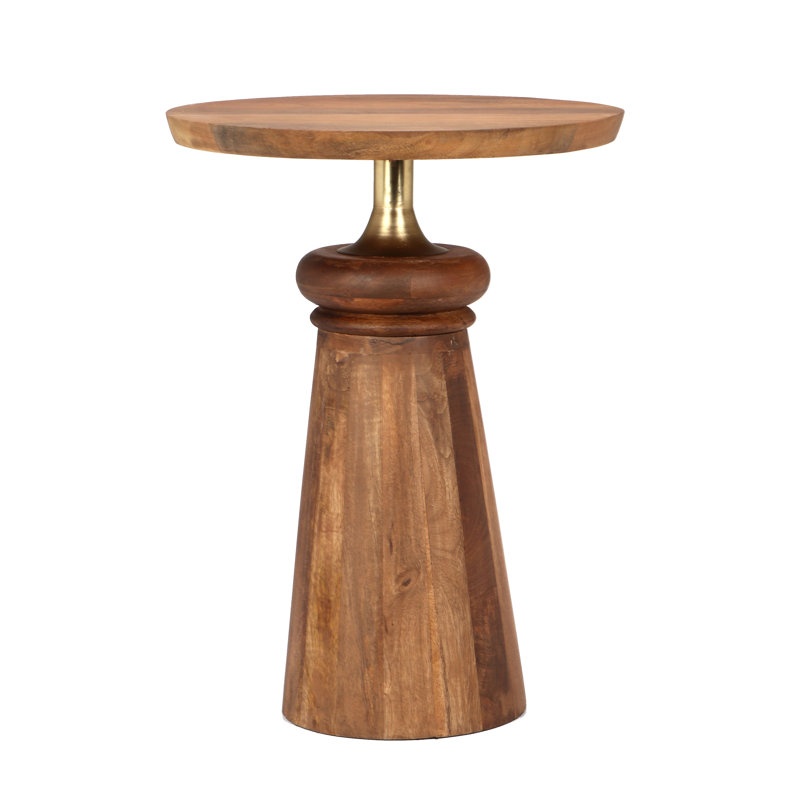 Falona Mango Wood Cone Round End Table