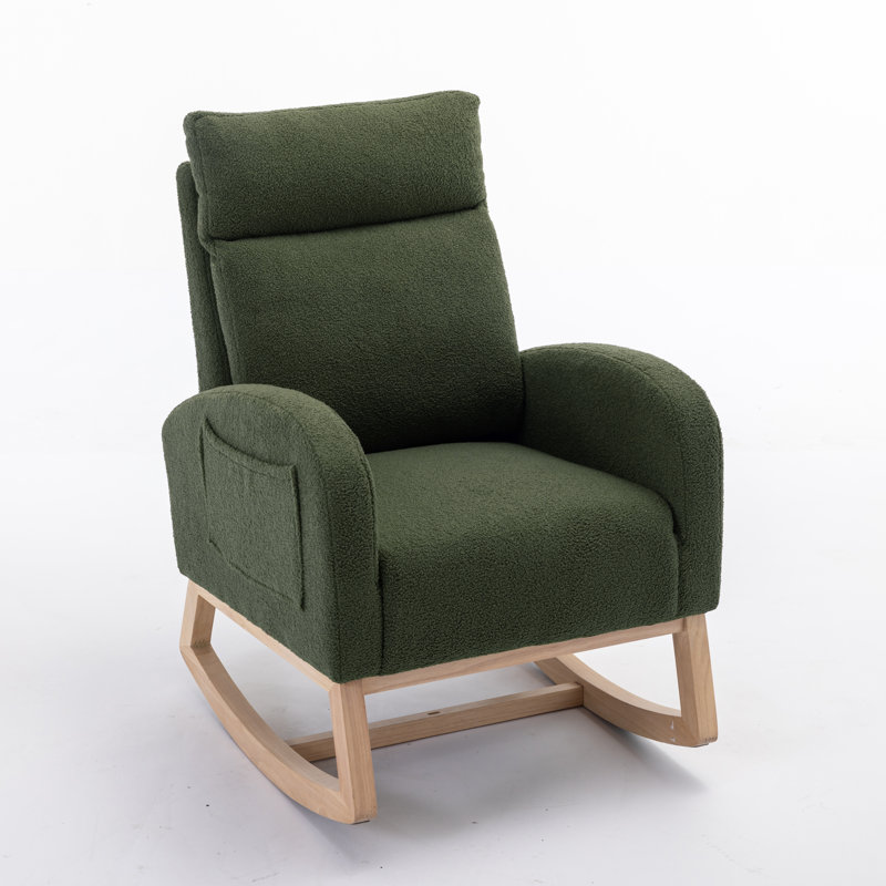 Solid Wood Rocking Chair, Green