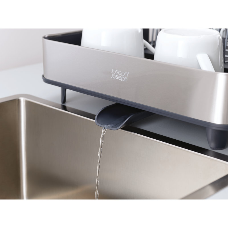 Égouttoir à vaisselle extensible en acier Joseph Joseph, Gris foncé / argent