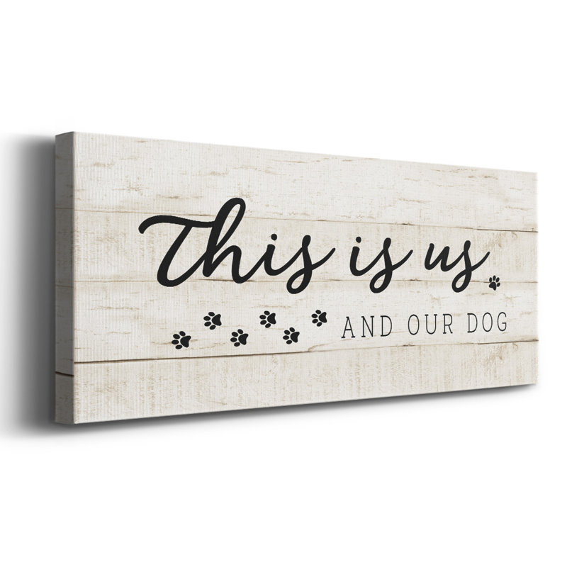 This is us and the dog - Impression sur toile tendue, H 12 po x l 30 po x P 1,5 po