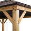 Sunjoy 3.9m x 4.5m Cedar Wooden Gazebo with Anthracite Powder-Coated Steel Frame - Garden Oasis-2030620057