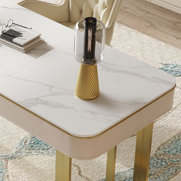 Hokku Designs Ressa Luxurious Rectangular Stone Office Computer Writing ...