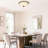3 - Light Tiffany Style Stained Glass Semi Flush Mount Lighting Dimmable