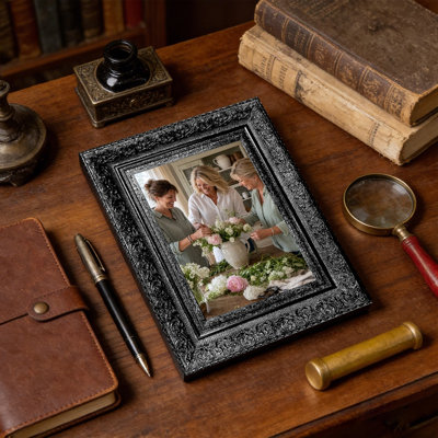 Black 3 PCS 5" x 7" Decorative Picture Frame with Plexiglass Front