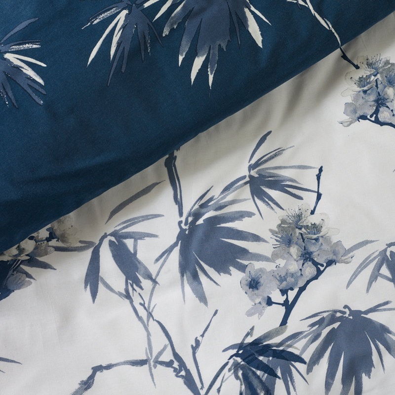 Kyoto Floral Reversible Duvet Cover Set, Double