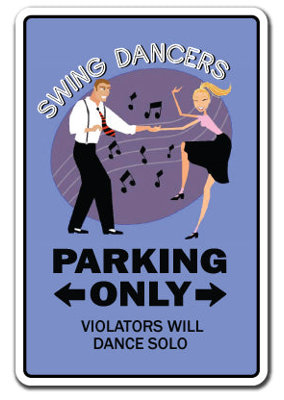 Swing Dancers Decal Sign